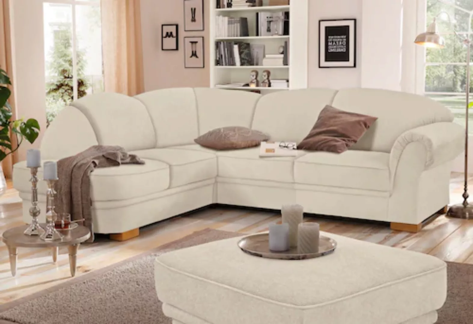 Home affaire Ecksofa »Amrum L-Form«, wahlweise mit Bettfunktion und Ottoman günstig online kaufen