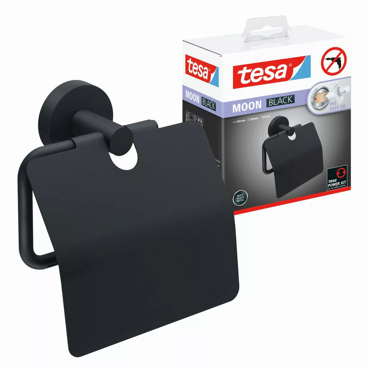 tesa Toilettenpapierhalter 1 x MOON BLACK günstig online kaufen