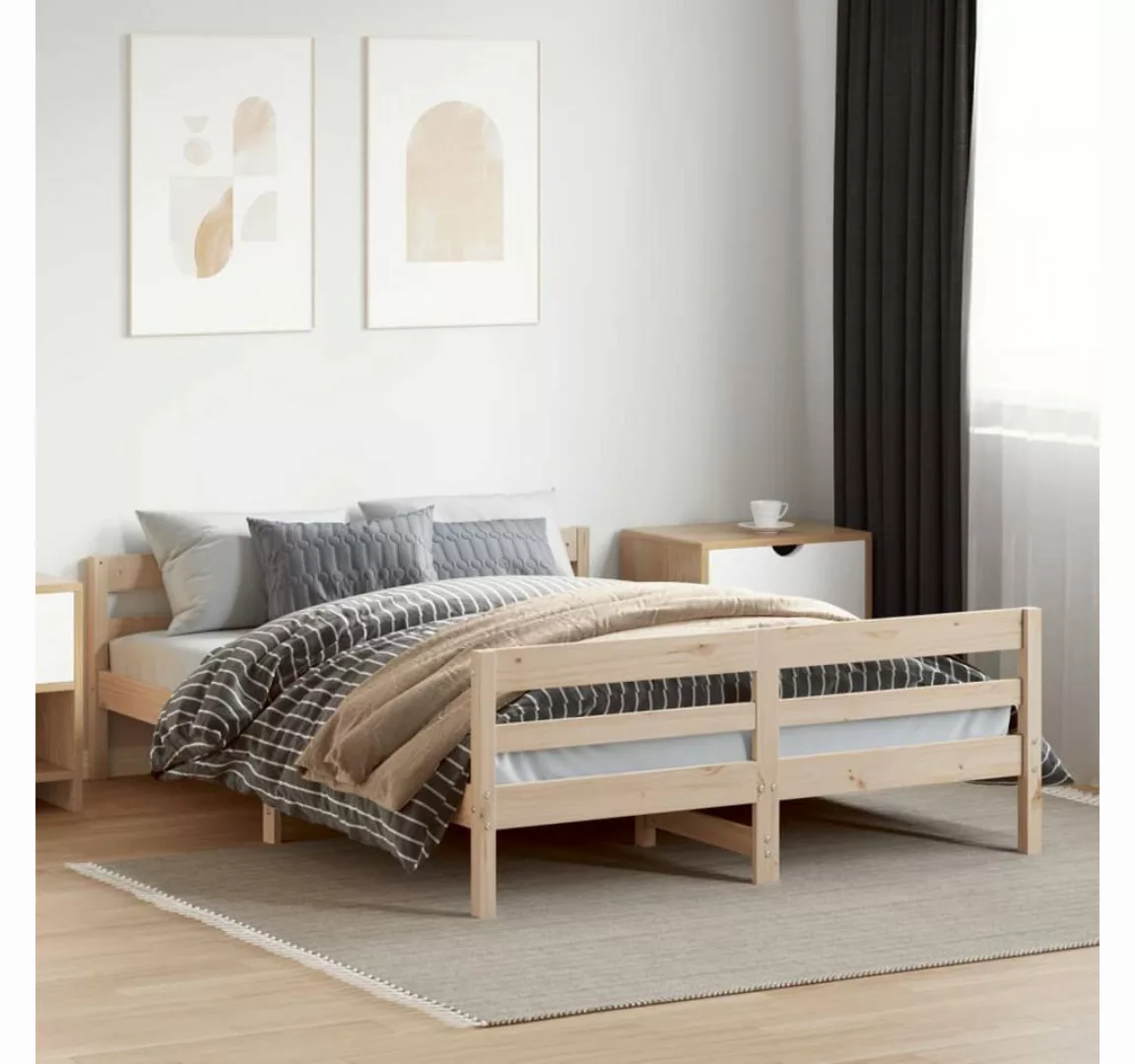 vidaXL Bett Massivholzbett ohne Matratze 120x200 cm Kiefernholz günstig online kaufen