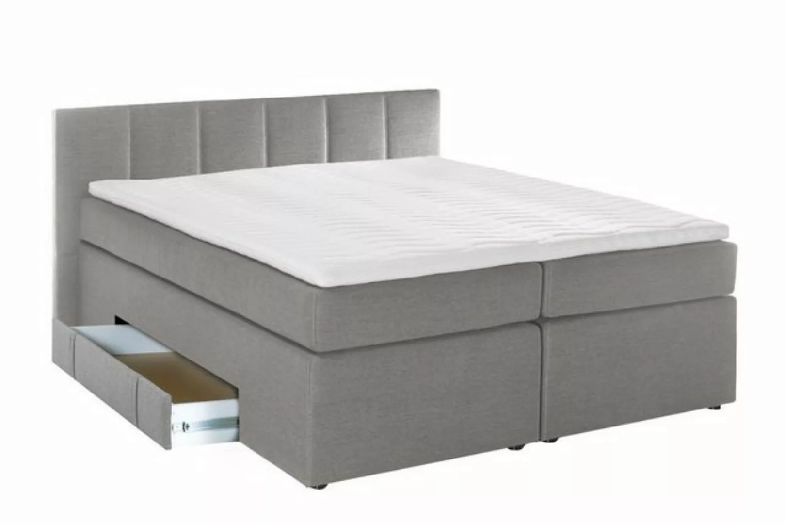 Möbelfreude Boxspringbett Boxspringbett Beatrice 180x200 cm Hellgrau H3, 18 günstig online kaufen