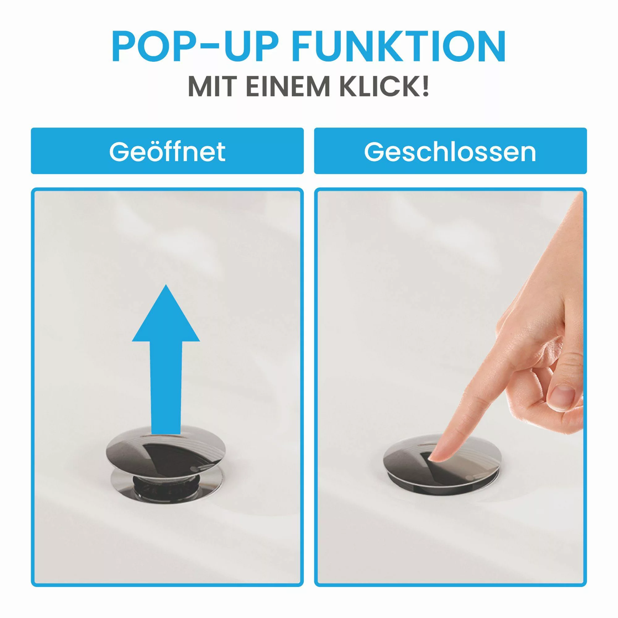 Bächlein Ablaufgarnitur Waschbeckenabfluss Pop Up (eleganter günstig online kaufen