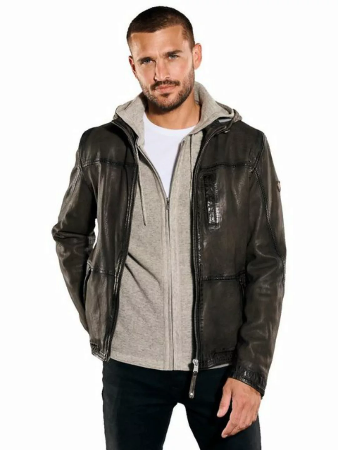 emilio adani Lederjacke Lederjacke mit abnehmbarer Kapuze günstig online kaufen