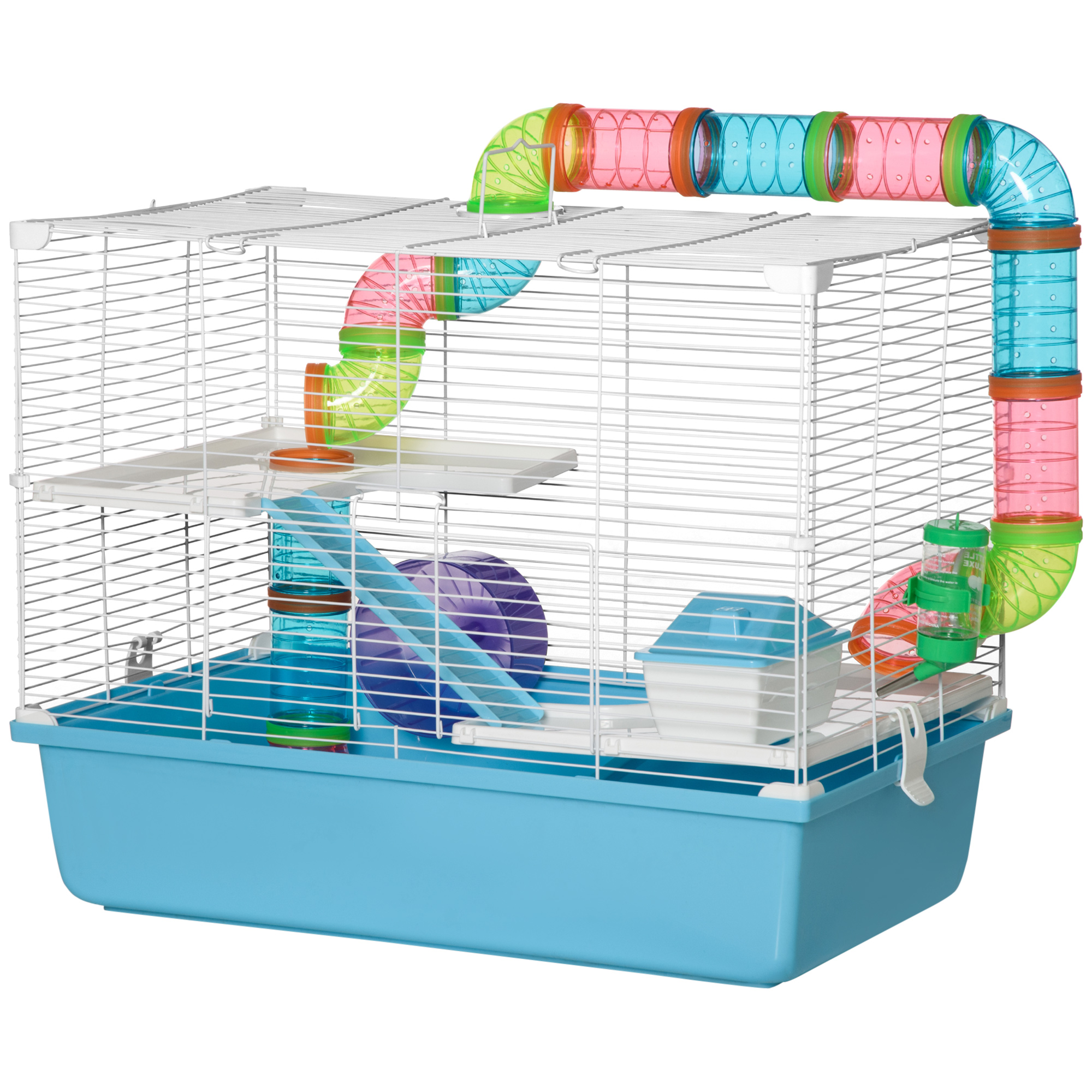 PawHut Käfig für Hamster Ratte Nager 3 Ebenen mit Tunnel, Trinkflasche, Rad günstig online kaufen