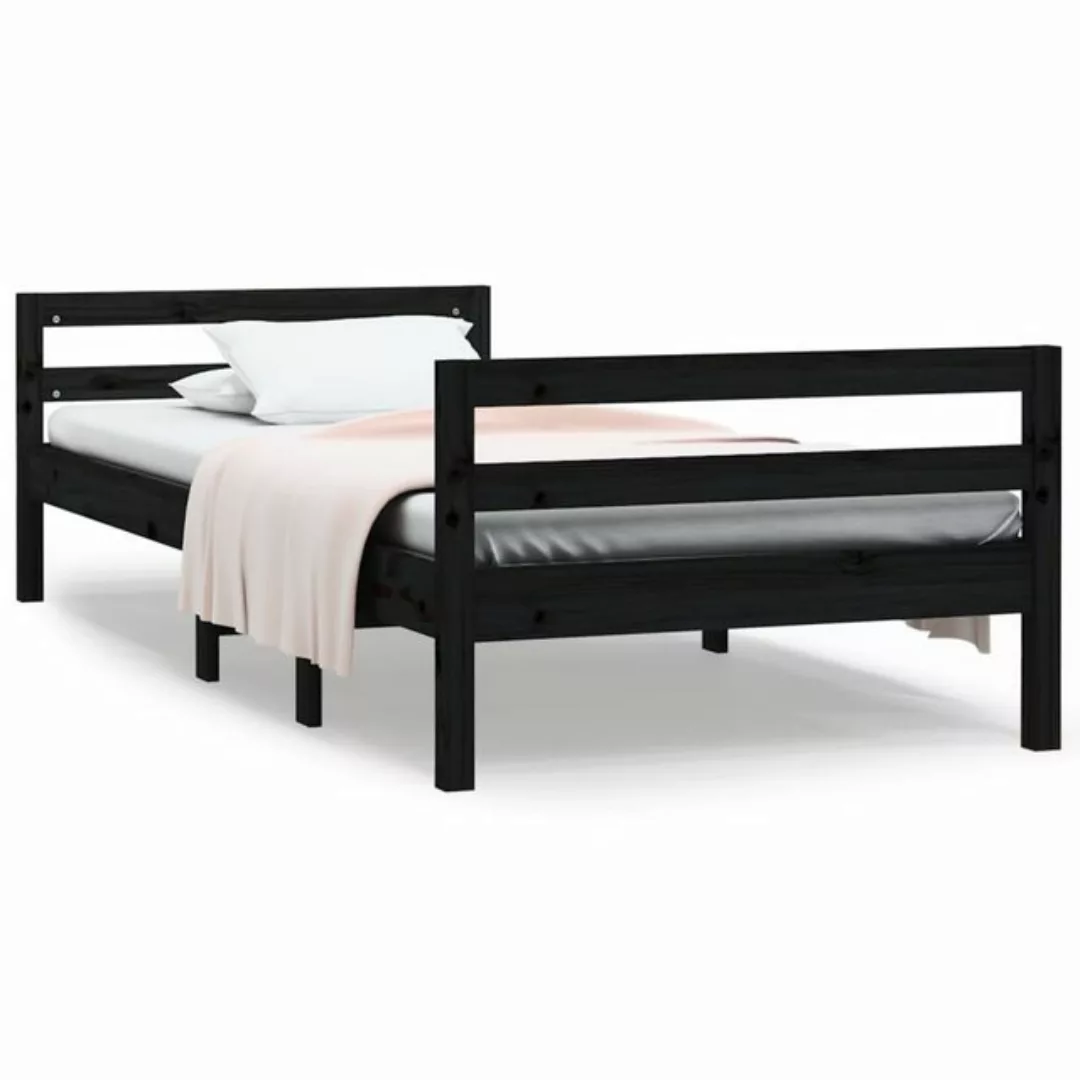 furnicato Bett Massivholzbett Schwarz 90x190 cm Kiefer günstig online kaufen