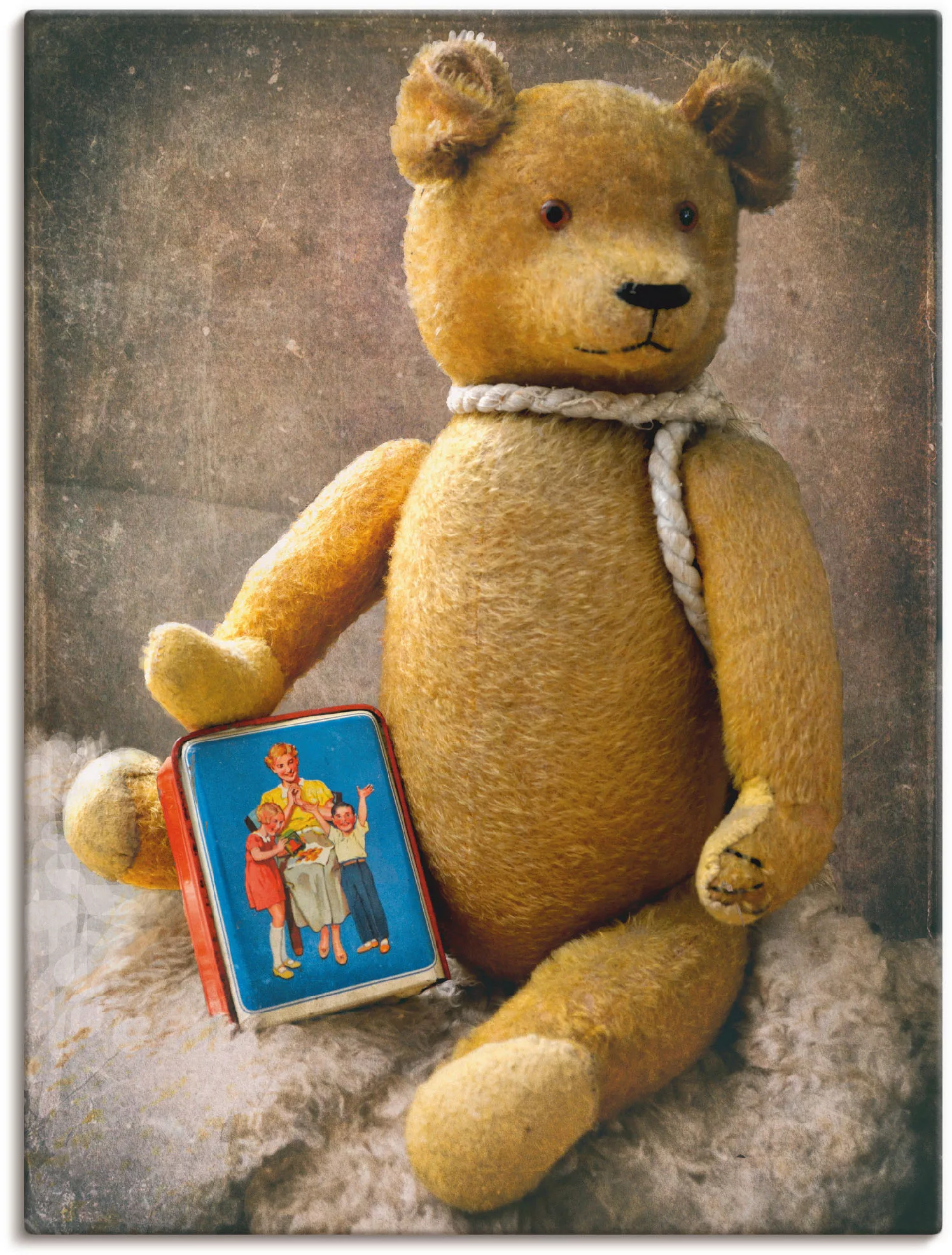 Artland Wandbild »Teddybär mit Sparbüchse«, Spielzeuge, (1 St.) günstig online kaufen