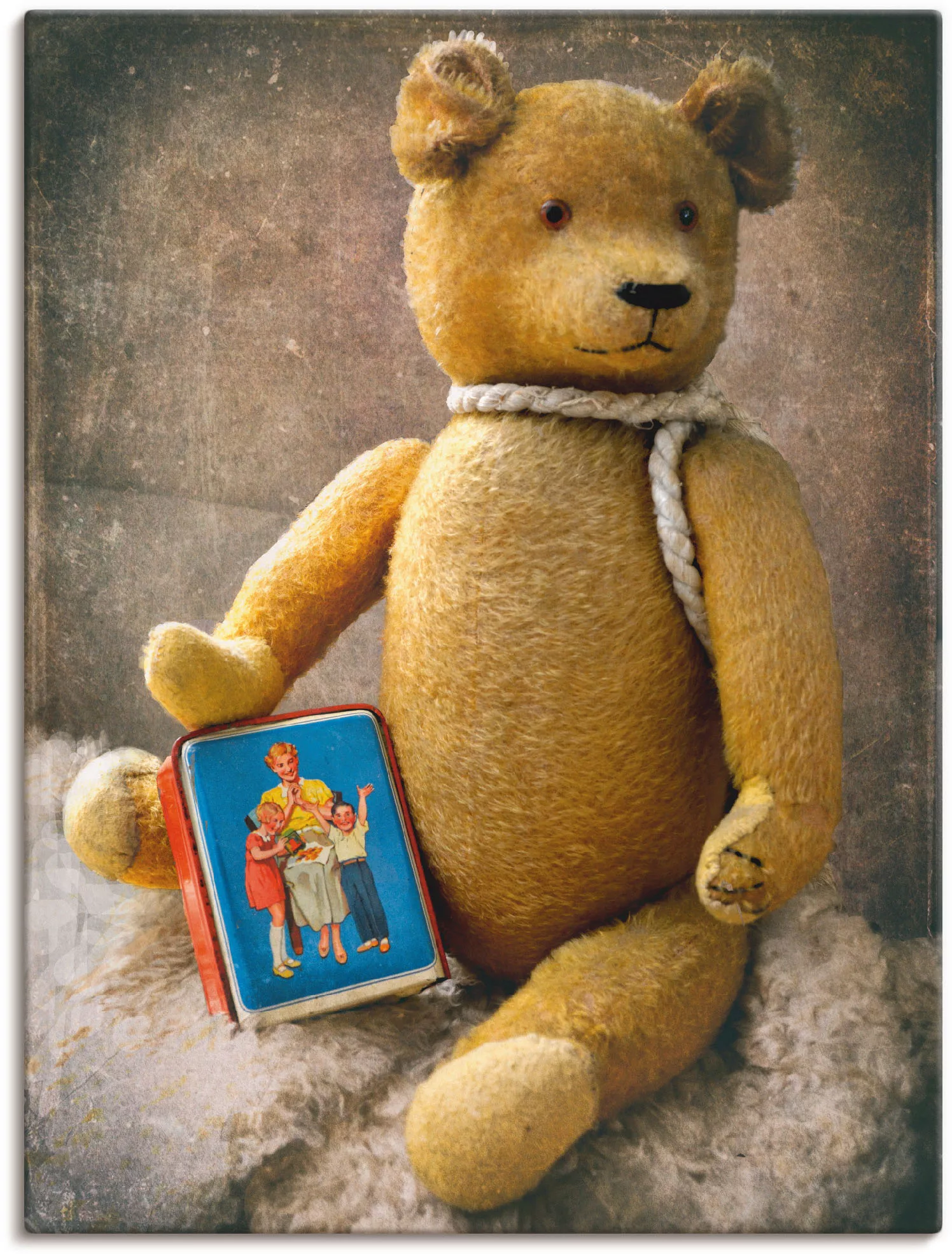 Artland Wandbild "Teddybär mit Sparbüchse", Spielzeuge, (1 St.), als Leinwa günstig online kaufen