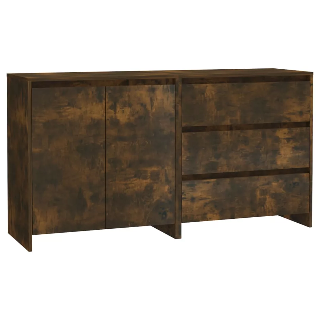 Vidaxl 2-tlg. Sideboard Räuchereiche Holzwerkstoff günstig online kaufen