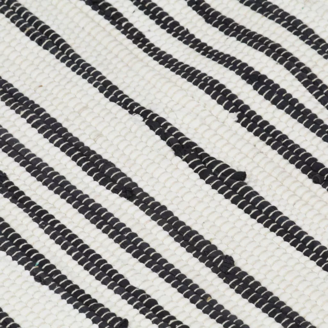 Handgewebter Chindi-teppich Baumwolle 160x230cm Anthrazit Weiß günstig online kaufen