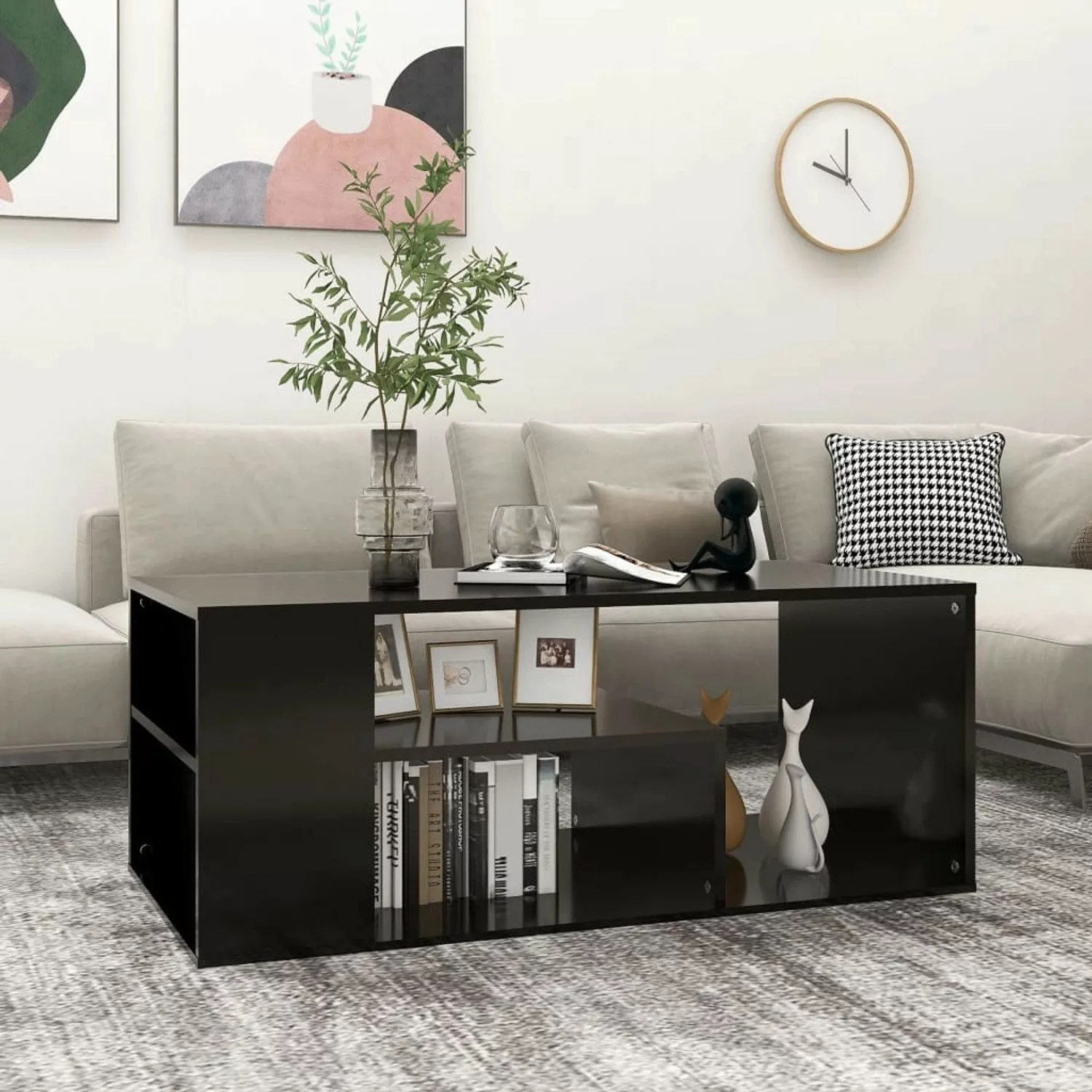 Couchtisch Schwarz 100x50x40 Cm Spanplatte günstig online kaufen