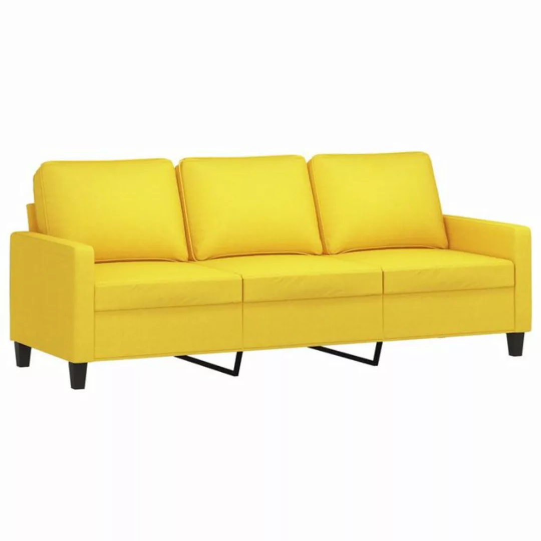 vidaXL Sofa, 3-Sitzer-Sofa Hellgelb 180 cm Stoff günstig online kaufen