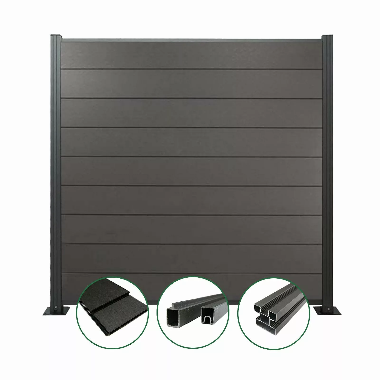 Woodstore24 Zaun WoodoZaun WPC Sichtschutzzaun gebürstete günstig online kaufen