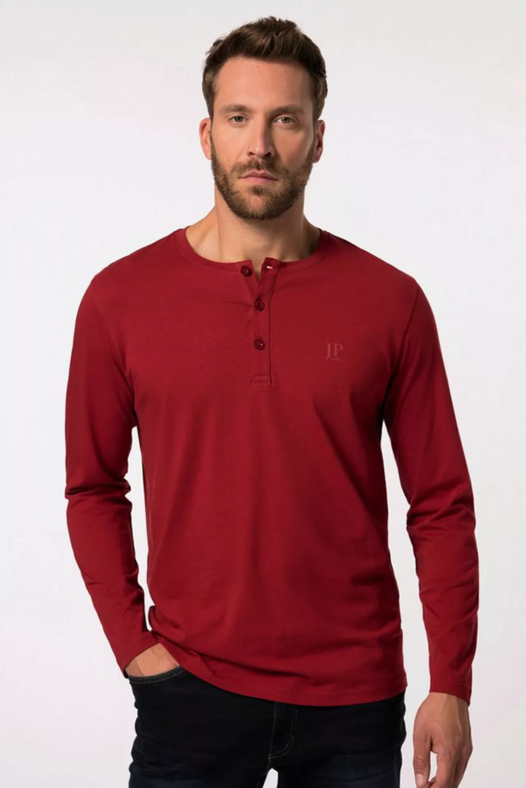 JP1880 T-Shirt JP 1880 Henley Basic Shirt Langarm Knopfleiste günstig online kaufen