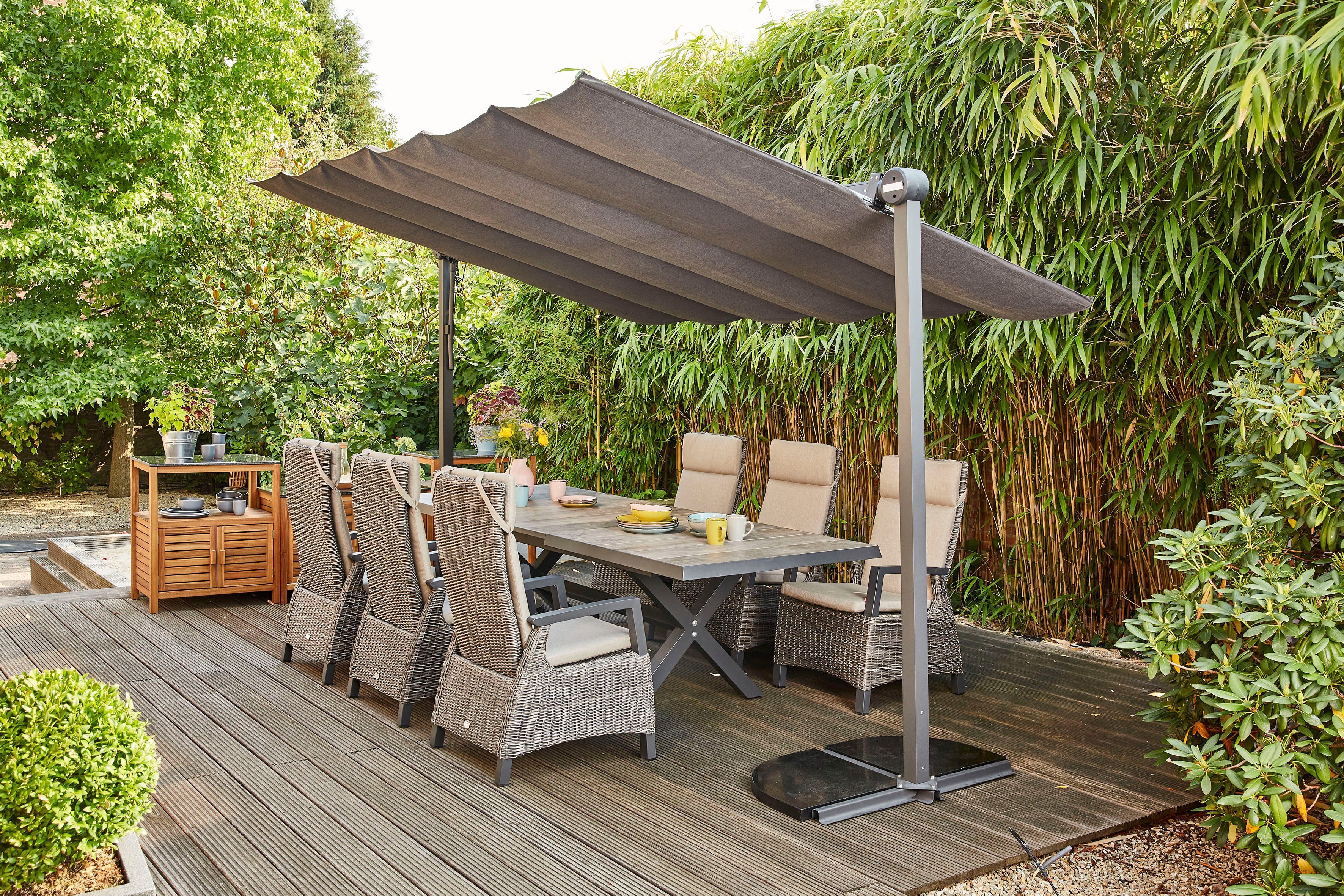 Siena Garden Marktschirm 350 cmx 250 cm Anthrazit mit Neigungsfunktion günstig online kaufen