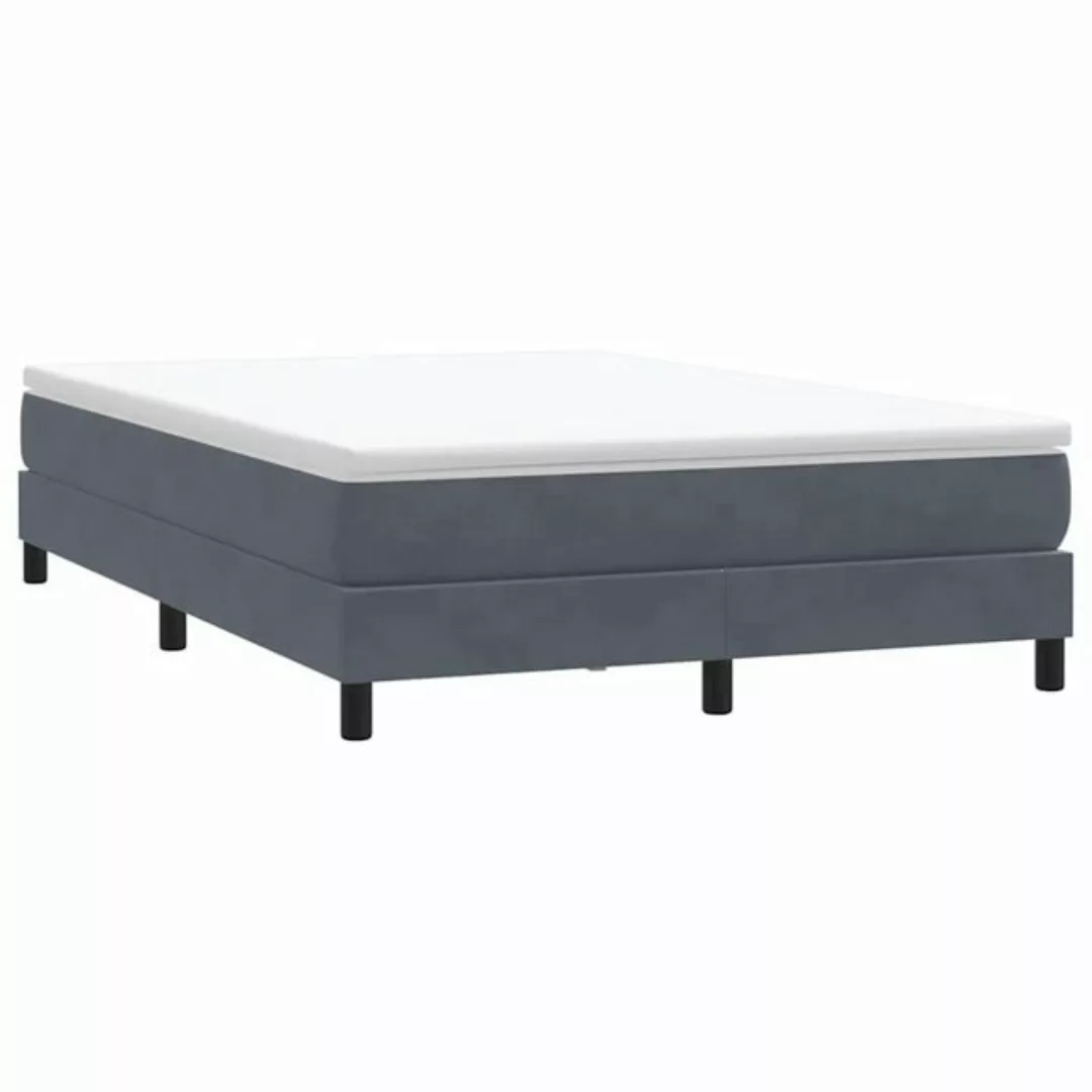 vidaXL Bett Boxspringbett ohne Matratze Dunkelgrau 140x220 cm Samt günstig online kaufen