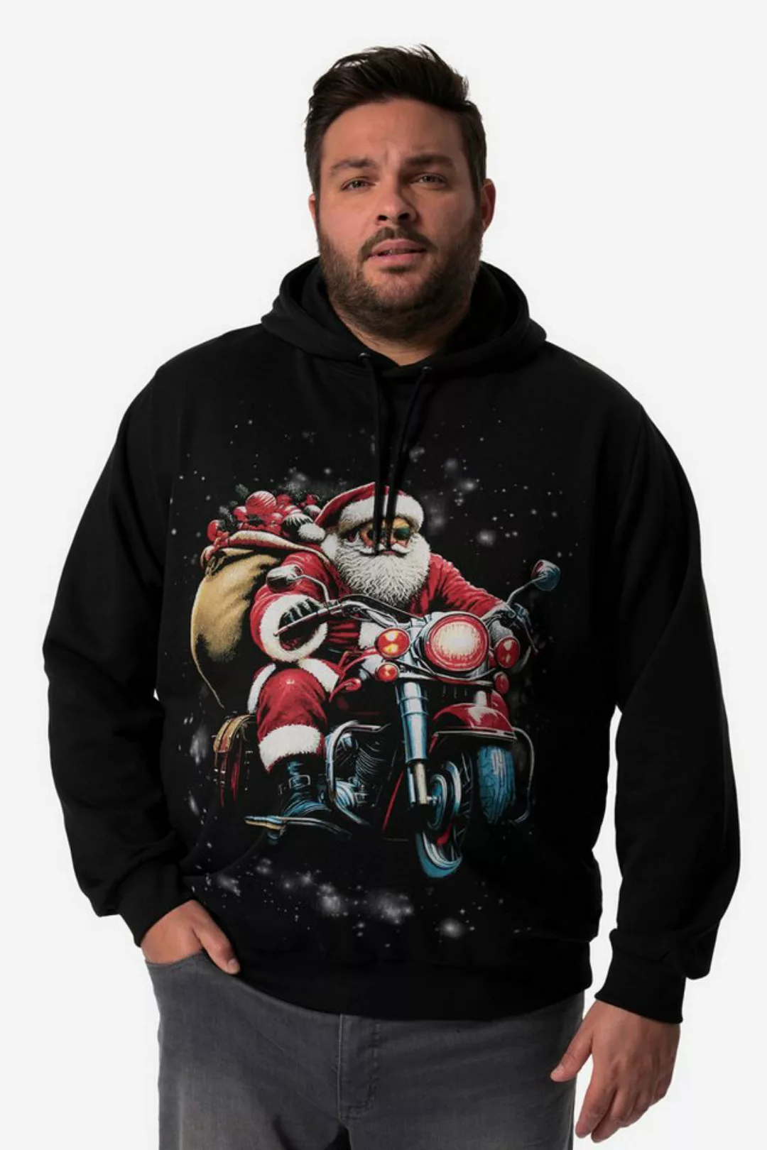 Men Plus Sweatshirt Men+ Hoodie XMAS-Print Kapuze bis 8 XL günstig online kaufen