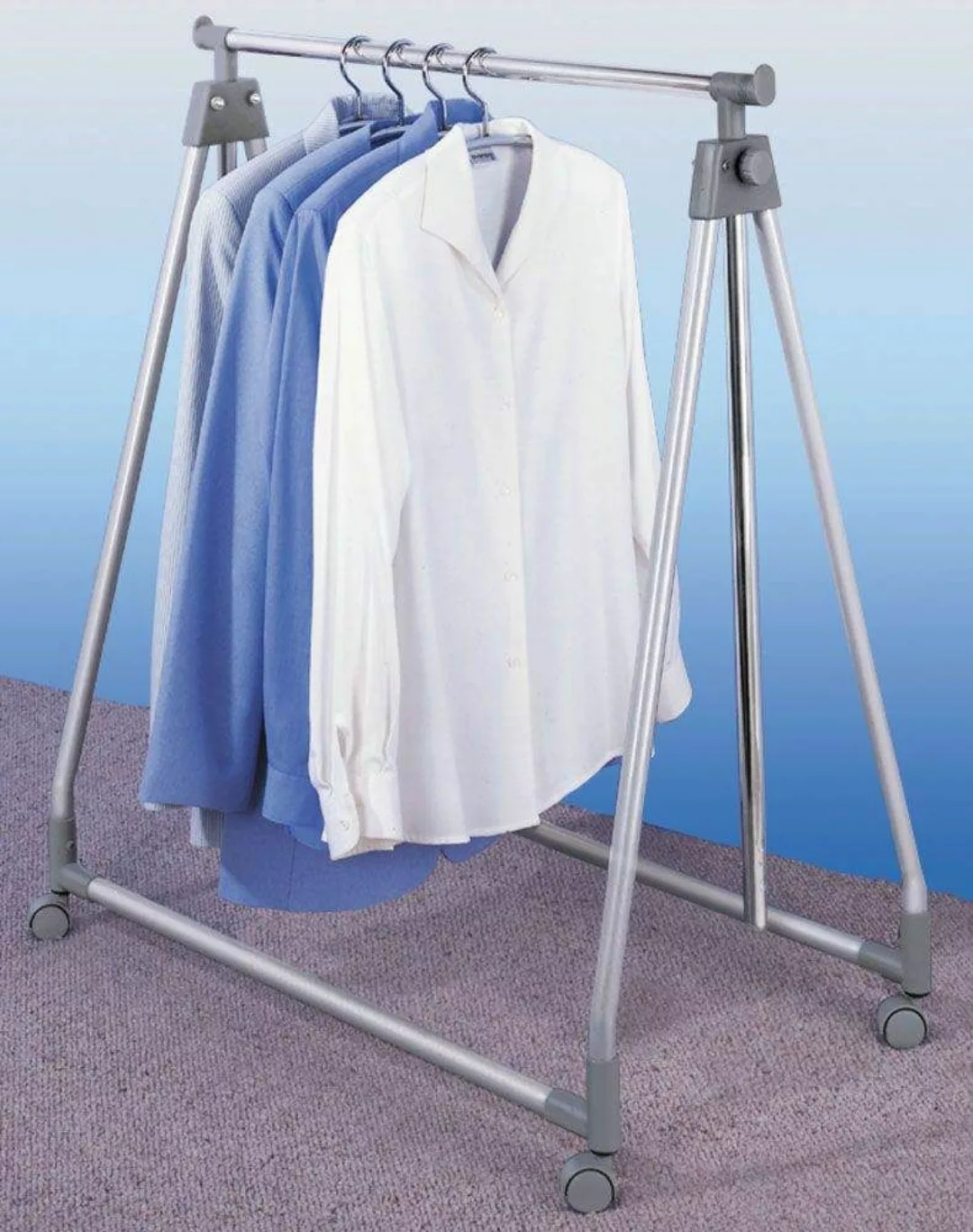 WENKO Kleiderständer, Metall, klappbar,höhenverstellbar (99-167cm),4 Rollen günstig online kaufen