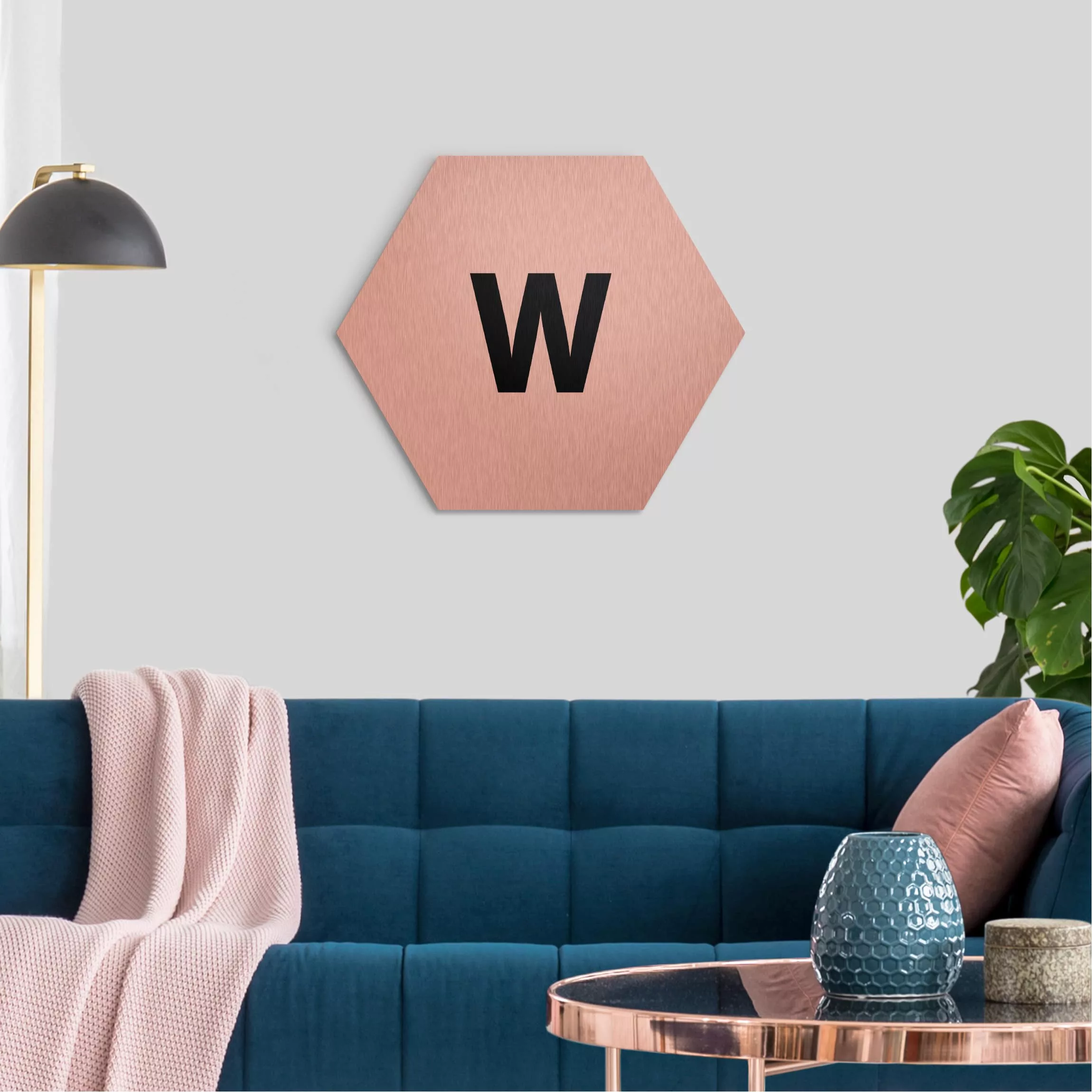 Hexagon-Alu-Dibond Bild Buchstaben Buchstabe Weiß W günstig online kaufen