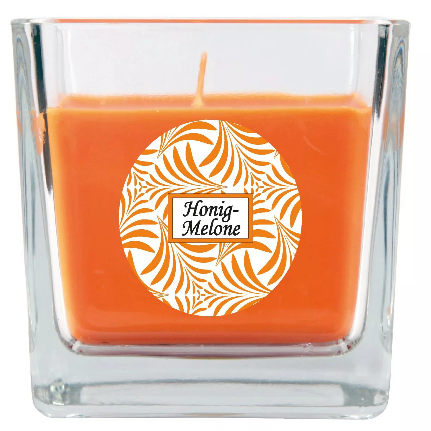 HS Candle Duftkerze & Glas Duft Schriftzug Viereck 8 x 7,5cm Honigmelone günstig online kaufen