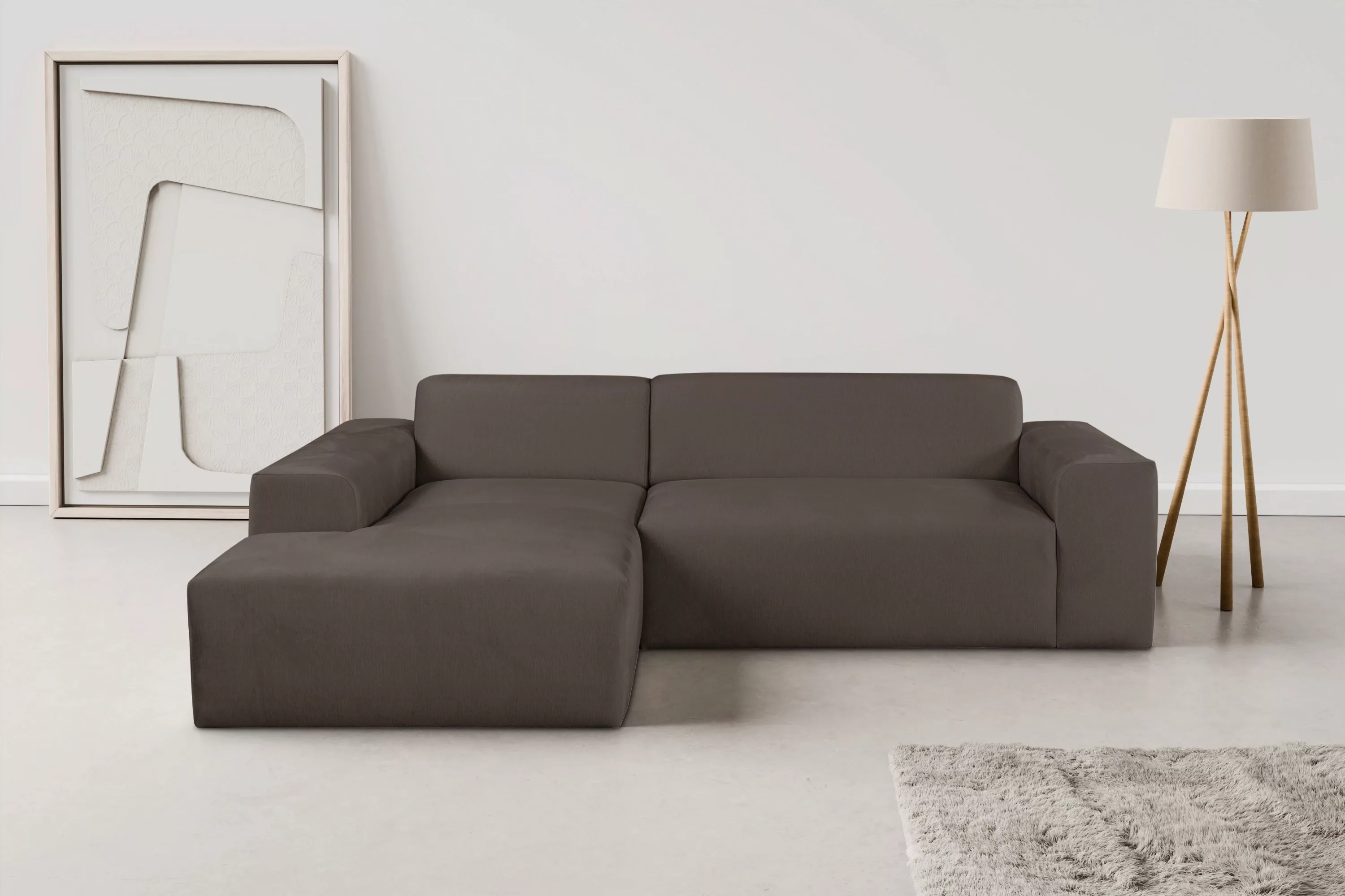 WERK2 Ecksofa "Zeus-L", Curvy Trend Ecksofa mit urbaner Optik günstig online kaufen