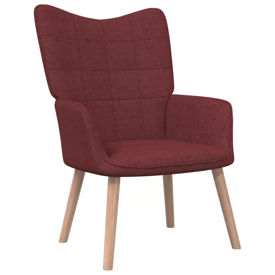 Relaxsessel Mit Hocker 62x68,5x96 Cm Weinrot Stoff günstig online kaufen