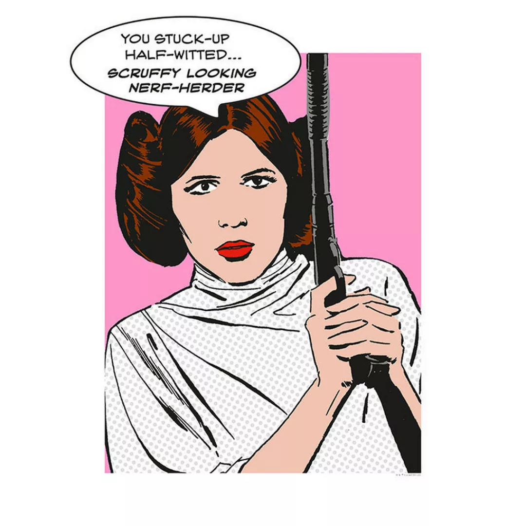 Komar Poster Star Wars Classic Comic Quote Leia Star Wars B/L: ca. 40x50 cm günstig online kaufen