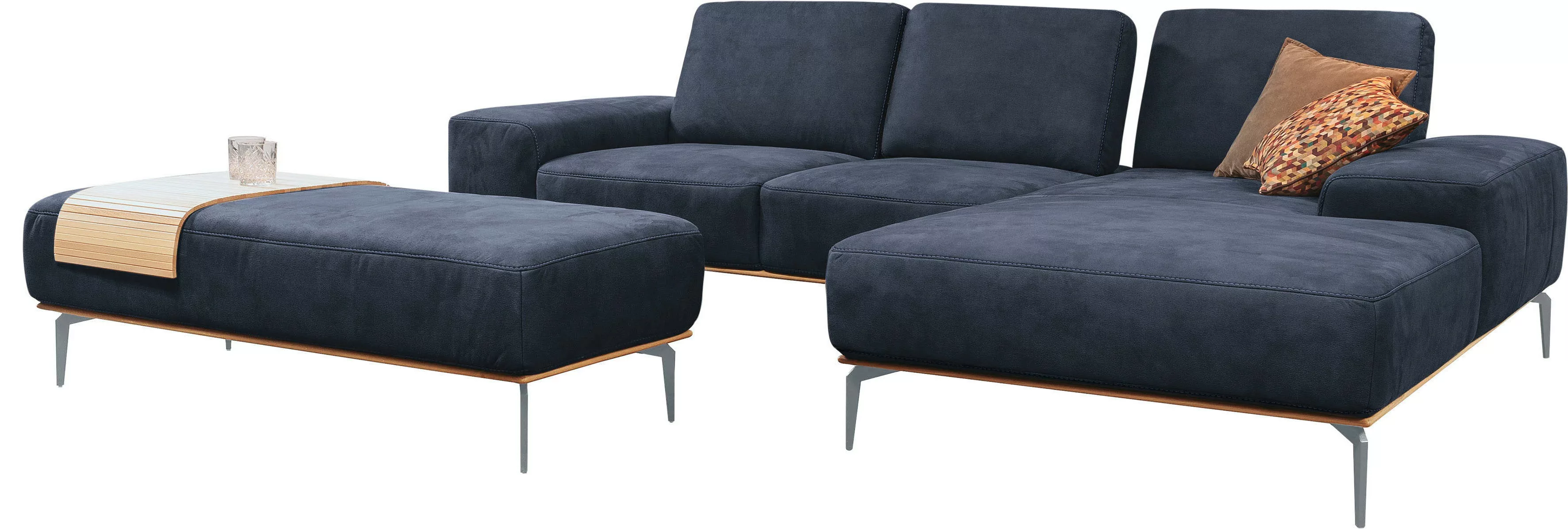 W.SCHILLIG Ecksofa run, mit elegantem Holzsockel, Füße in Silber matt, Brei günstig online kaufen