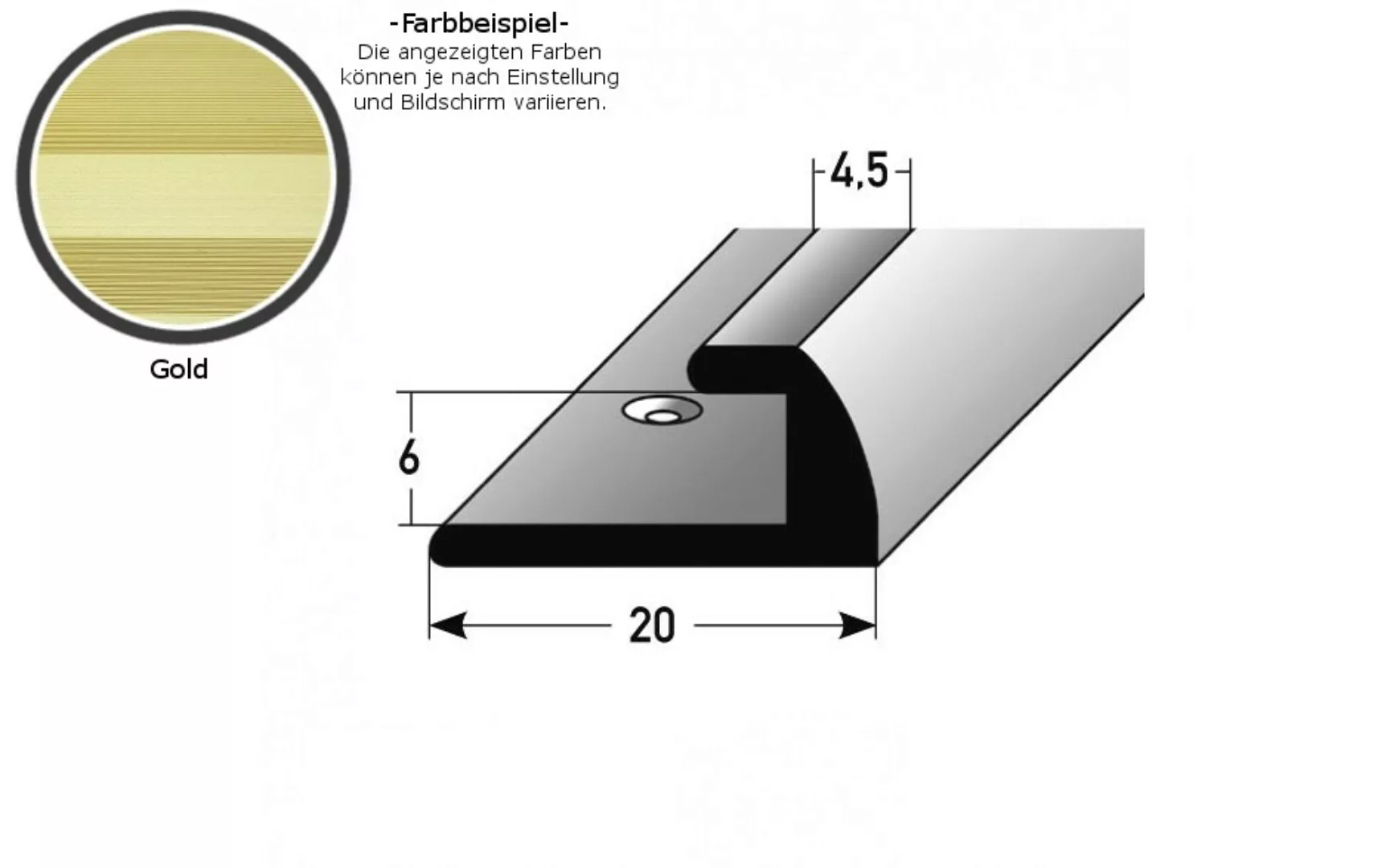 Einschubprofil "Midleton" für Laminat, 6 mm Einfasshöhe, Aluminium eloxiert günstig online kaufen