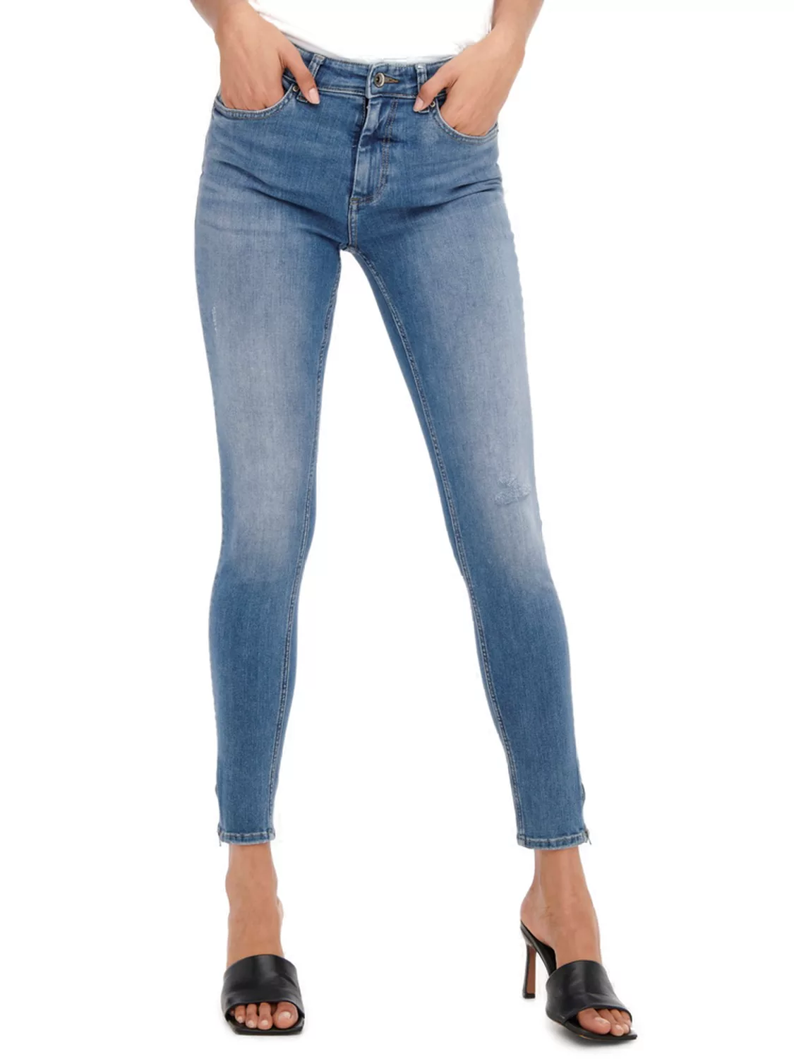 Only Damen Jeans ONLBLUSH MID SK TAI848 - Skinny Fit - Blau - Light Medium günstig online kaufen