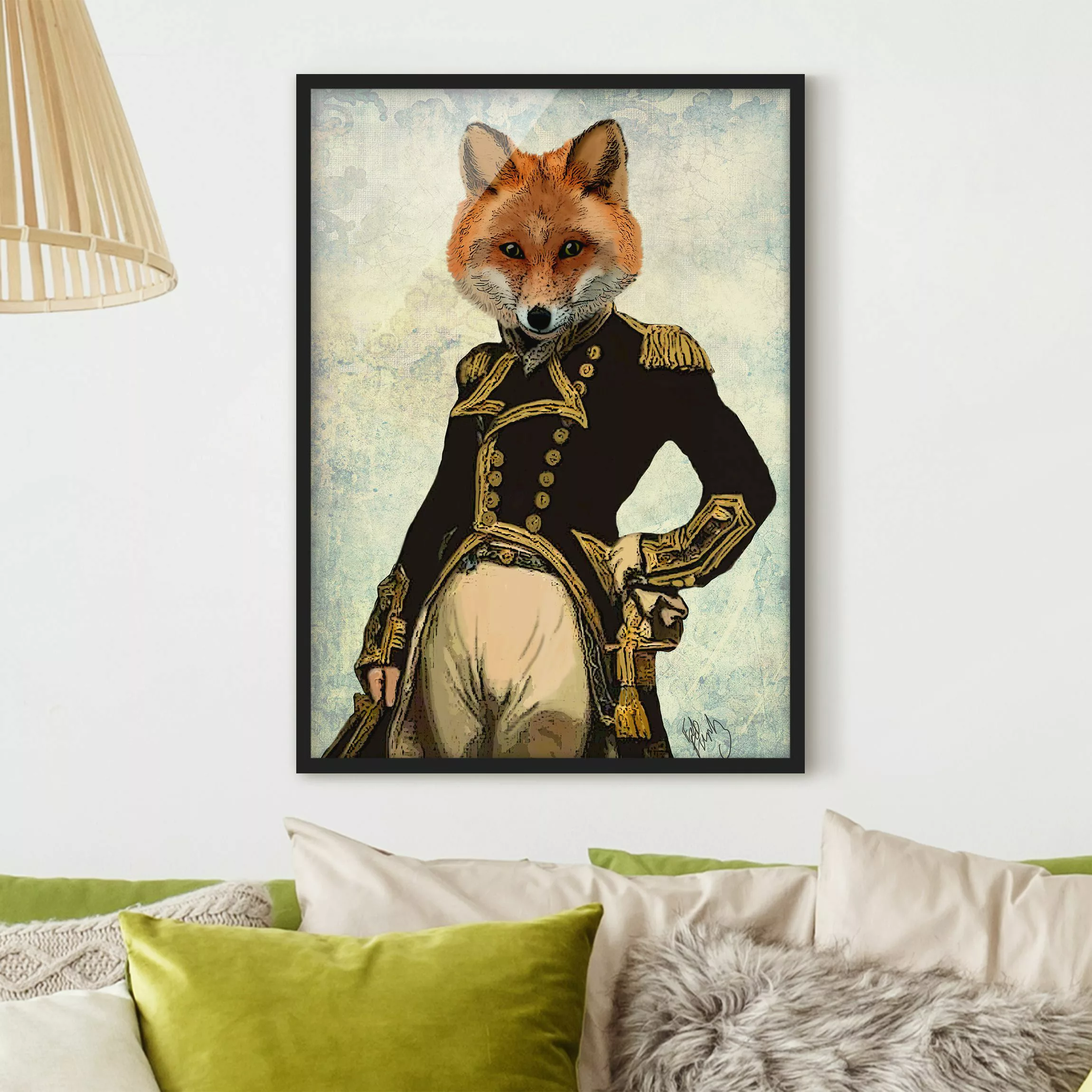 Bild mit Rahmen Tiere - Hochformat Tierportrait - Fuchsadmiral günstig online kaufen