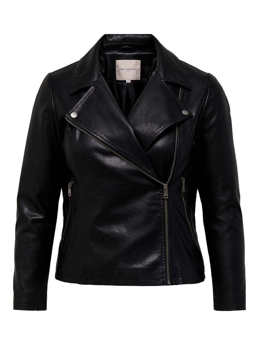 ONLY Curvy Biker- Kunstlederjacke Damen Schwarz günstig online kaufen