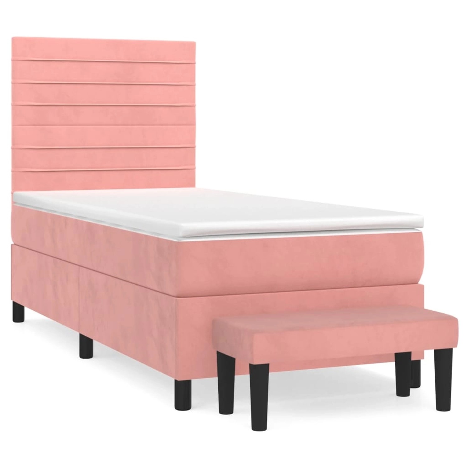 vidaXL Boxspringbett Boxspringbett mit Matratze Rosa 80x200 cm Samt Bett Be günstig online kaufen