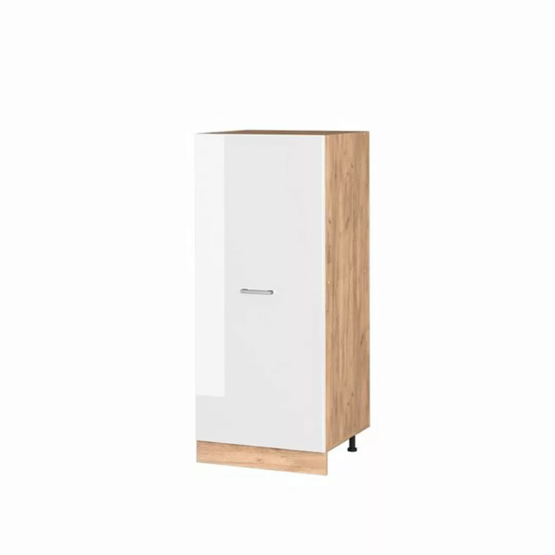 Vicco Hochschrank R-Line, Weiß Hochglanz/Goldkraft Eiche, 60 cm günstig online kaufen