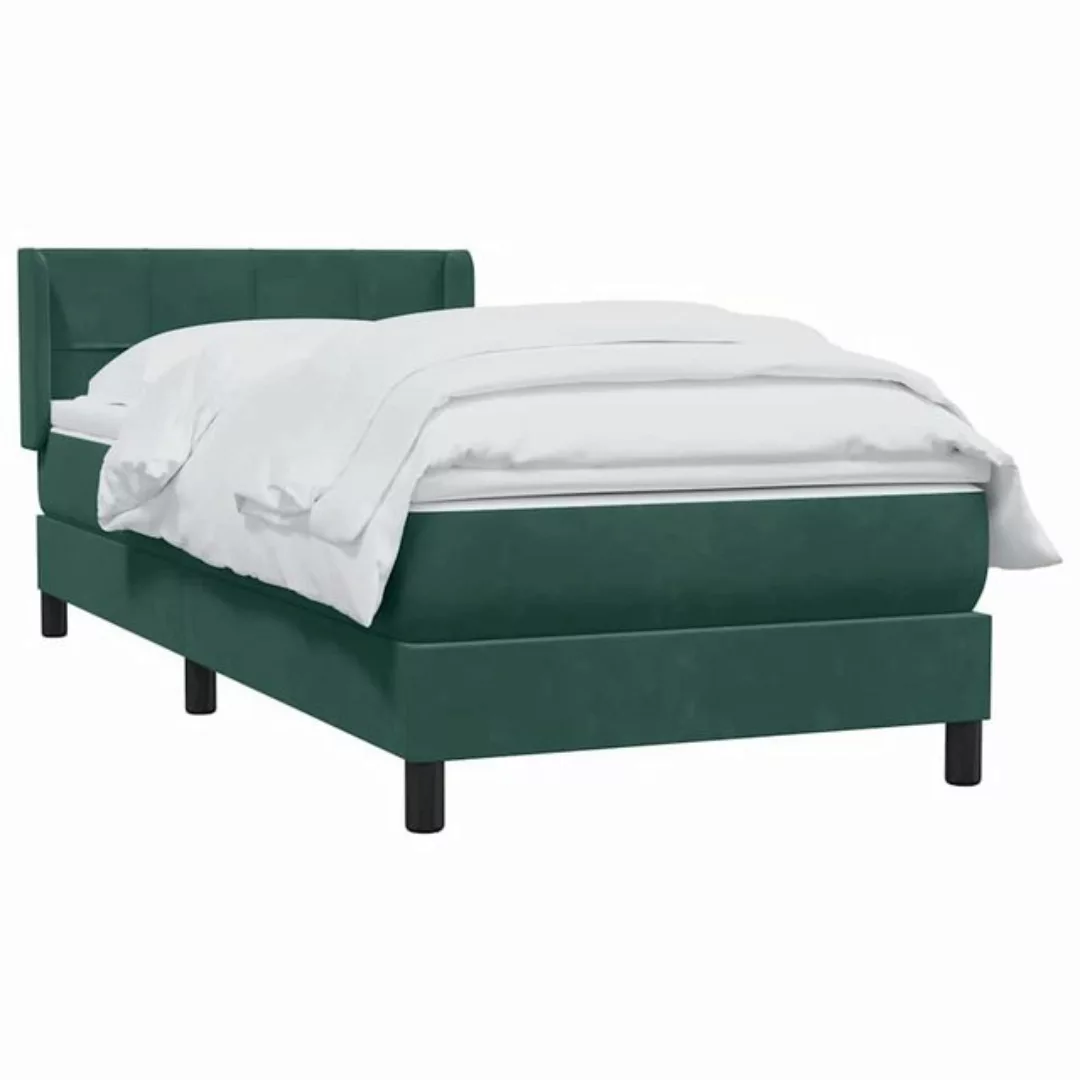 vidaXL Bett Boxspringbett mit Matratze Dunkelgrün 80x220 cm Samt günstig online kaufen