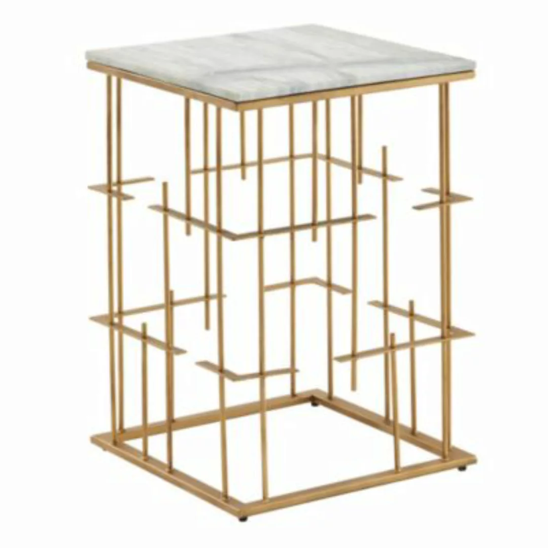 FineBuy Beistelltisch 40 x 40 x 61 cm gold günstig online kaufen