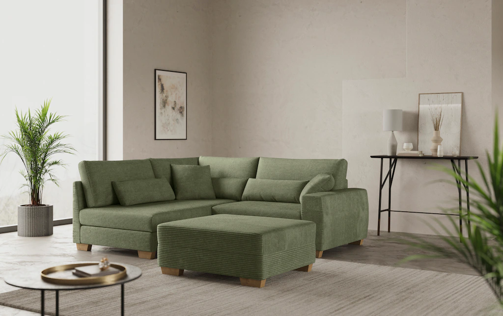 Home affaire Ecksofa "DuraSpring", mit Taschenfederkern, bis 140 kg belastb günstig online kaufen