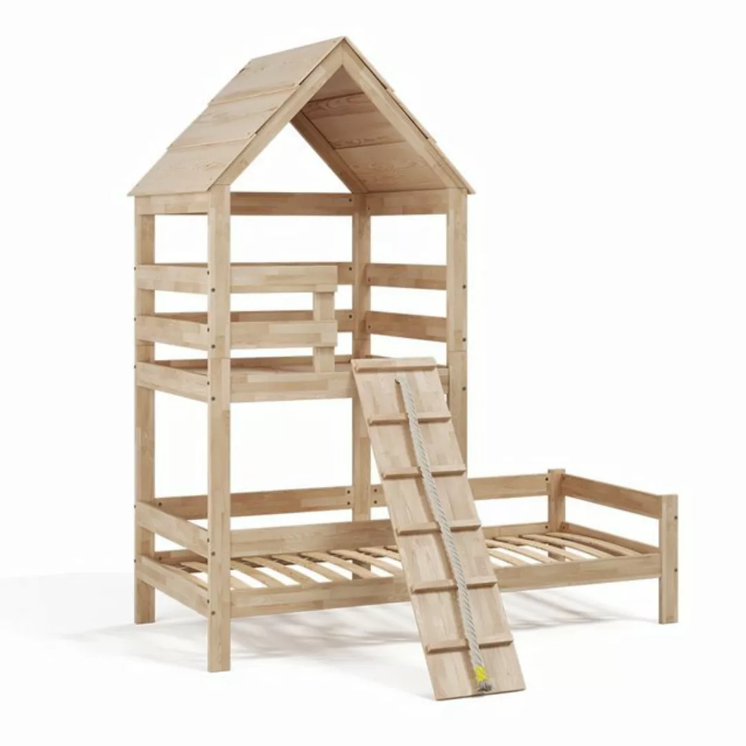 VitaliSpa® Bett Kinderbett Spielturmbett 90x200cm Teddy Natur günstig online kaufen