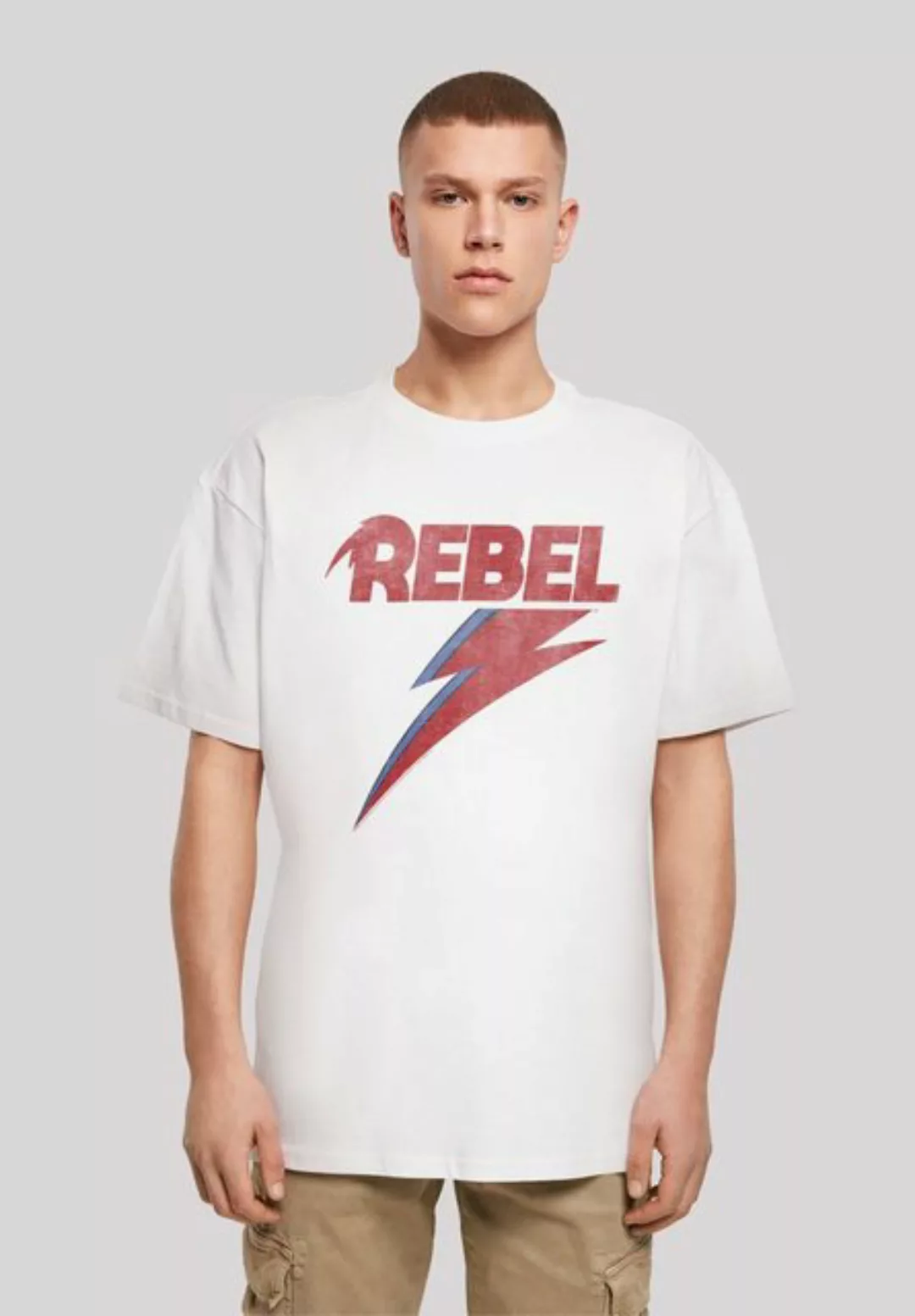 F4NT4STIC T-Shirt David Bowie Rock Music Band Distressed Rebel Print günstig online kaufen