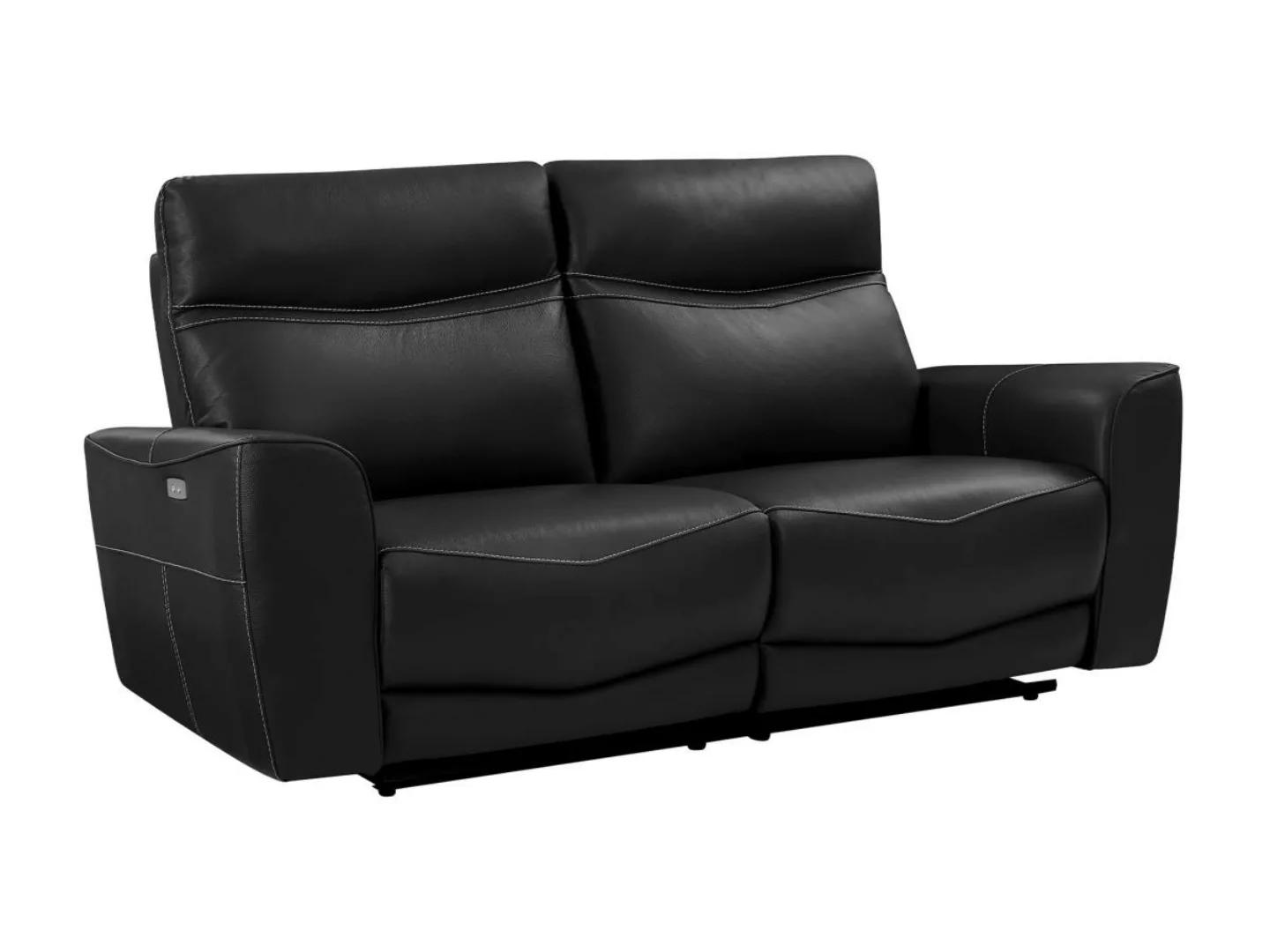 Relaxsofa 3-Sitzer elektrisch - Rindsleder - Schwarz - DAMON günstig online kaufen