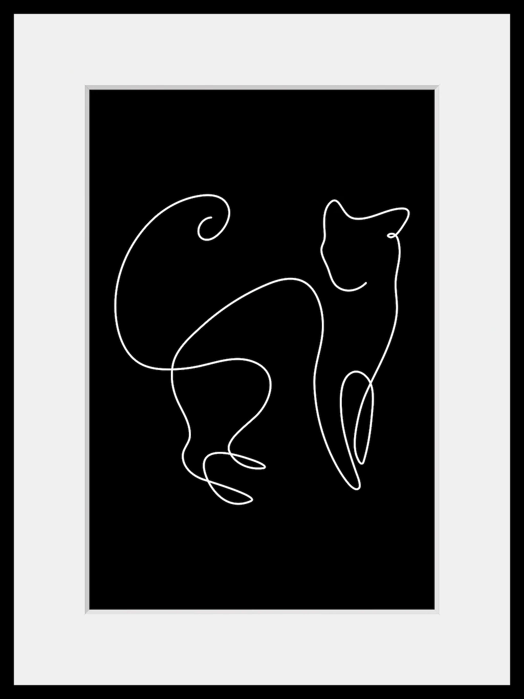 queence Bild "Simba", Katze-Katzen-Haustiere-Schwarz-Weiß-Kunst-Katzenbilde günstig online kaufen