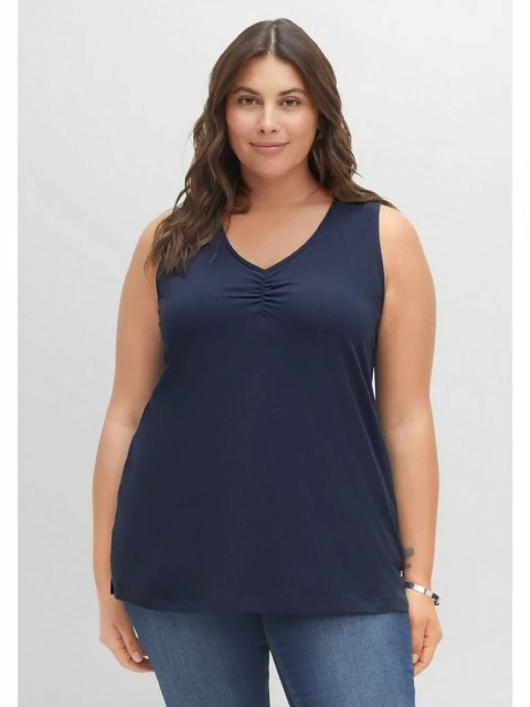 Sheego Tanktop "Große Größen", aus leichtem, elastischen Baumwolljersey günstig online kaufen