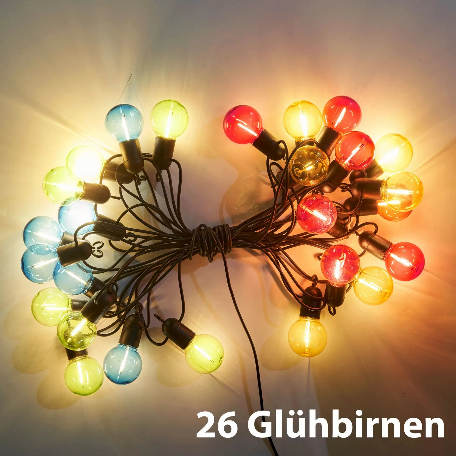 Amare LED-Party-Lichterkette Filamentleuchten mit Timer 26 Glühbirnen 10 m günstig online kaufen