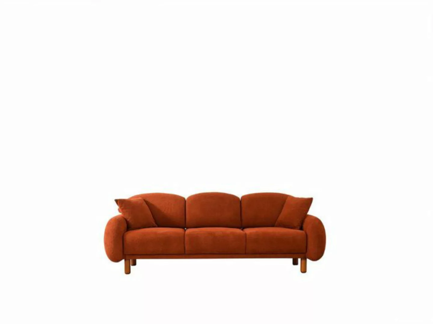 Xlmoebel 3-Sitzer Modernes Dreisitzer Stoffsofa in Orange - Polstersofa 3 S günstig online kaufen