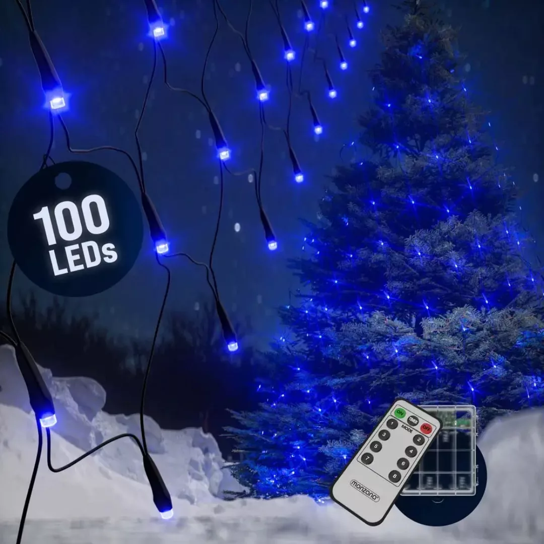 Netzlichterkette Blau 100 LEDs 120x120cm günstig online kaufen