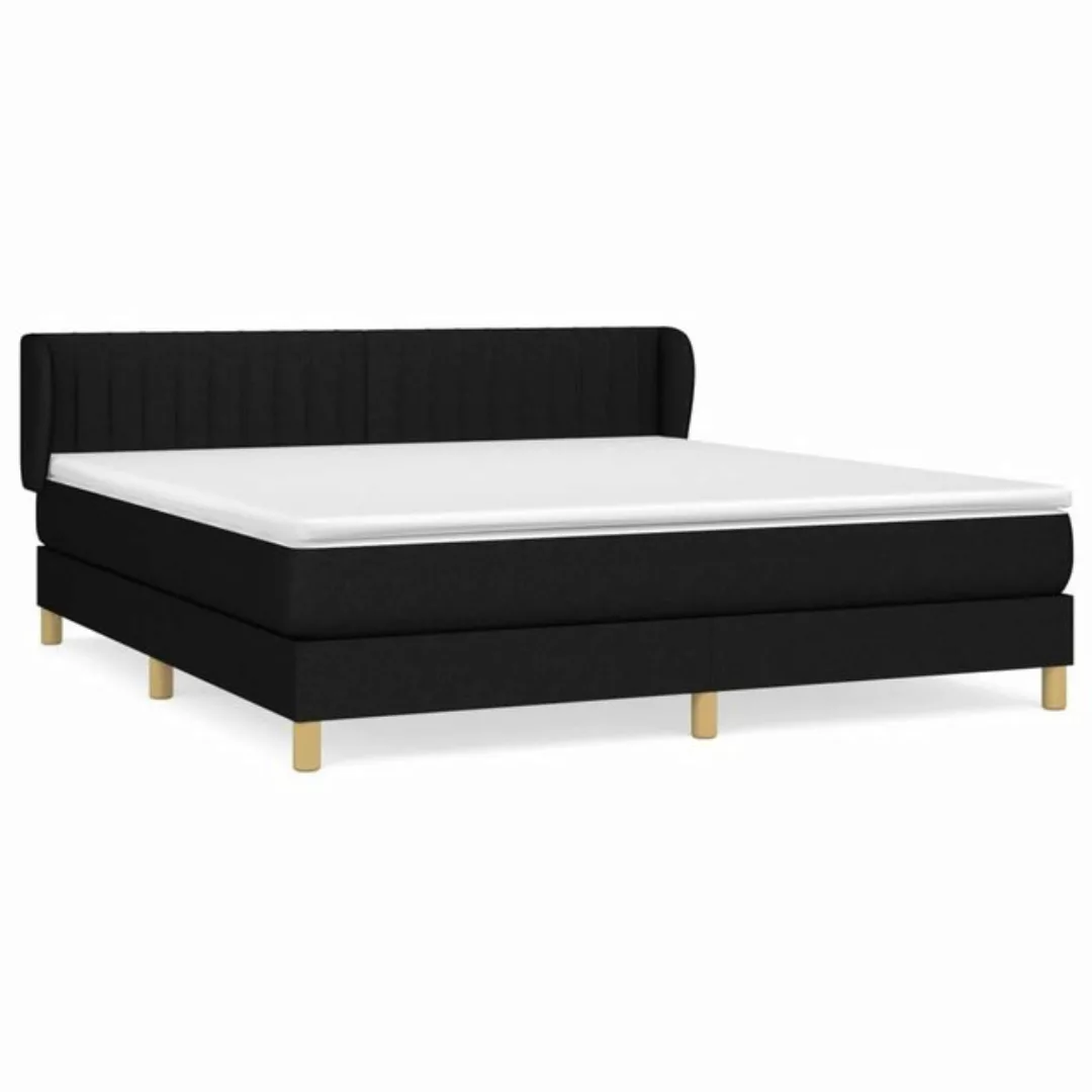 vidaXL Bettgestell Boxspringbett mit Matratze Schwarz 160x200 cm Stoff Bett günstig online kaufen