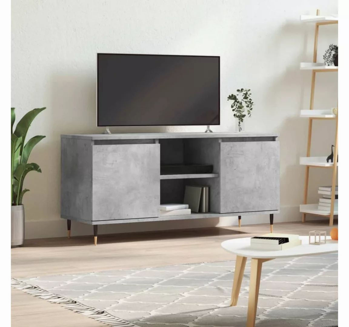 furnicato TV-Schrank Betongrau 104x35x50 cm Holzwerkstoff günstig online kaufen