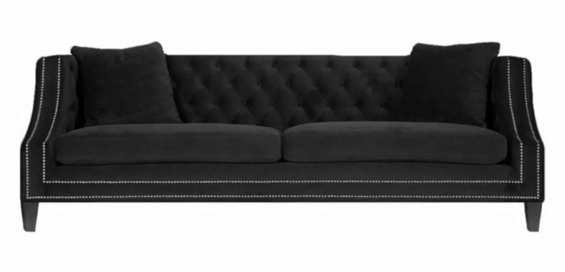 JVmoebel 2-Sitzer Schwarz Luxus Sofa Zweisitzer Couch Chesterfield Wohnzimm günstig online kaufen