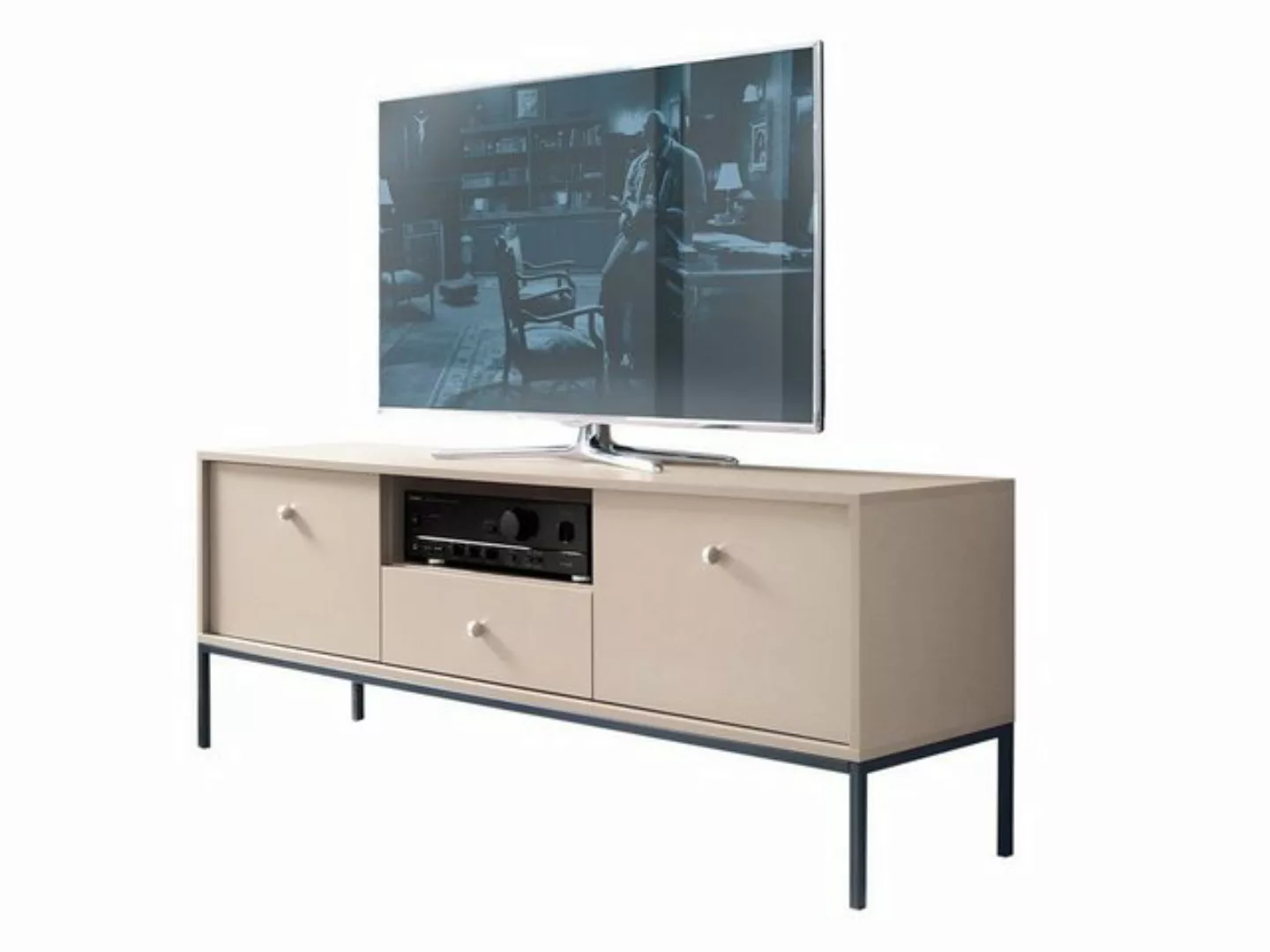 MIRJAN24 TV-Schrank Mono Beige MRTV154 (mit Schublade und 2 Türen) Griffe a günstig online kaufen