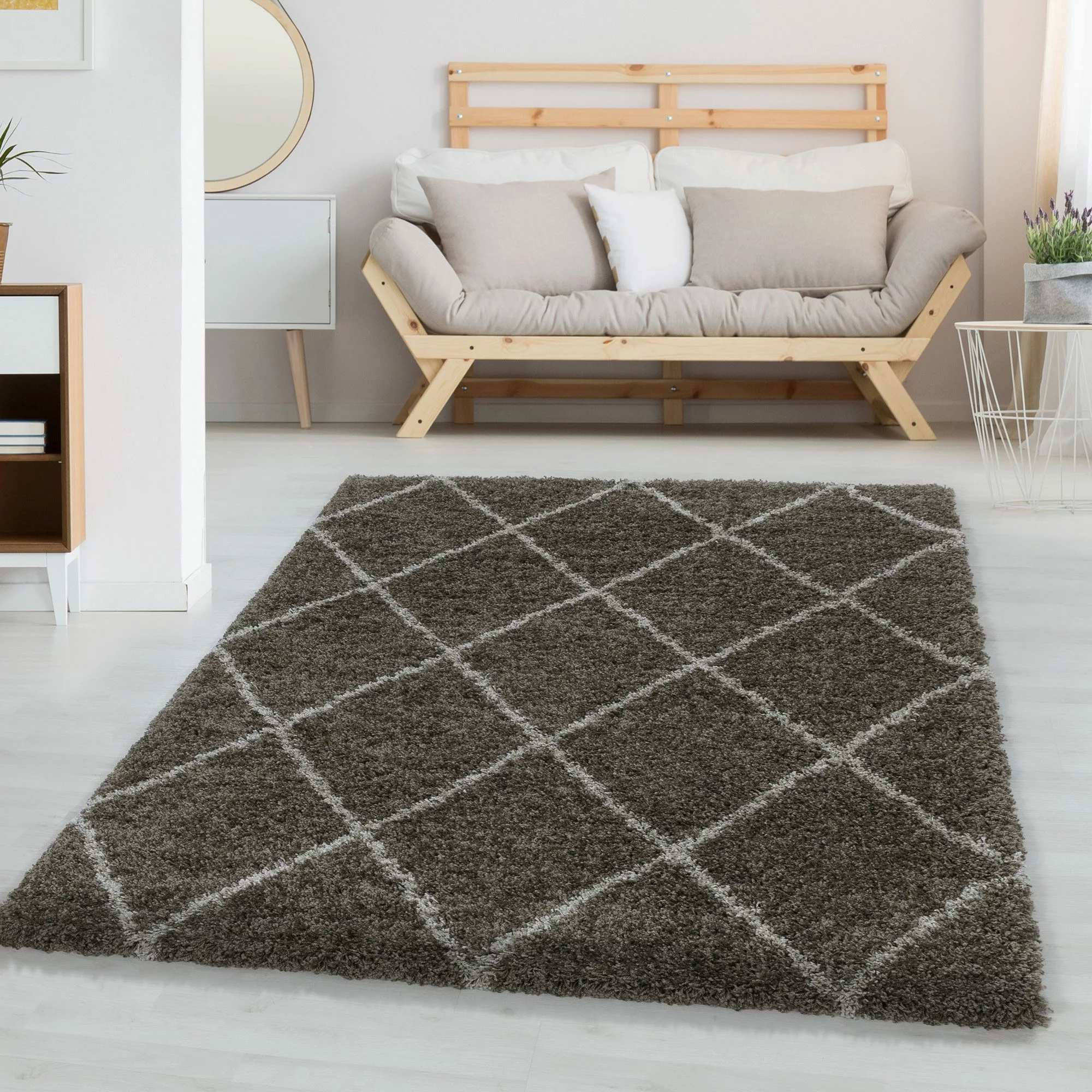 Carpettex Hochflor-Teppich Rauten Design, Läufer, Höhe: günstig online kaufen