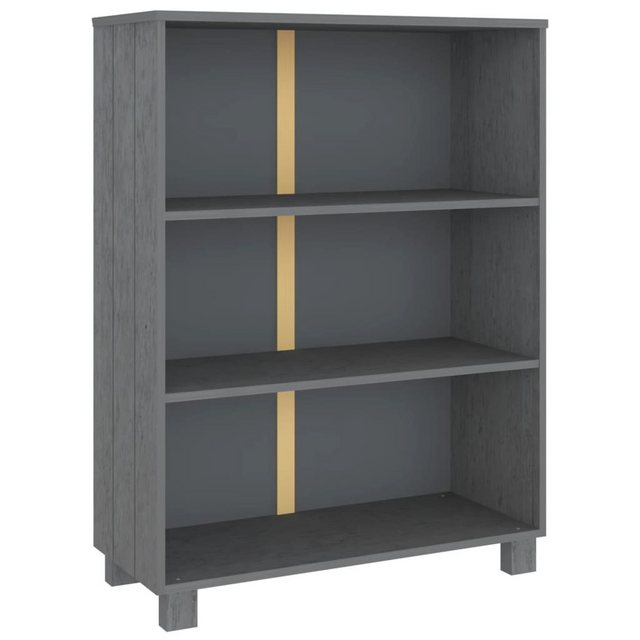 vidaXL Bücherregal Bücherschrank HAMAR Dunkelgrau 85x35x112 cm Massivholz K günstig online kaufen