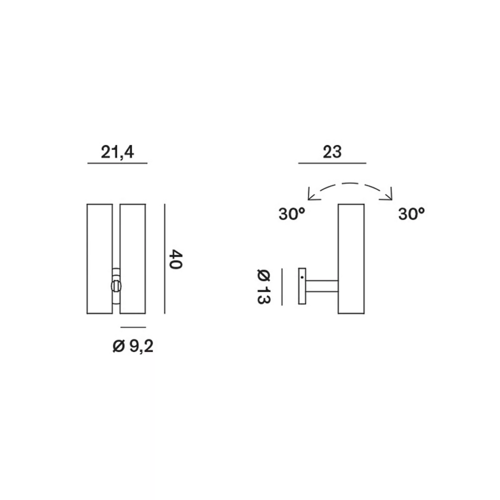 Rotaliana Tobu W1 Wandlampe, 3000K, 50°, schwarz günstig online kaufen